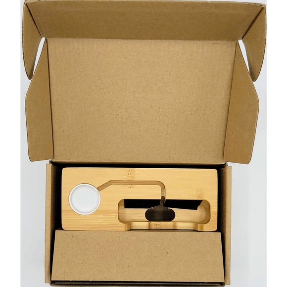 AICase Bamboo Wood USB Charging Station, Desk Stand Charger, 3 USB Ports 3.0 Hub - Picture 11 of 12